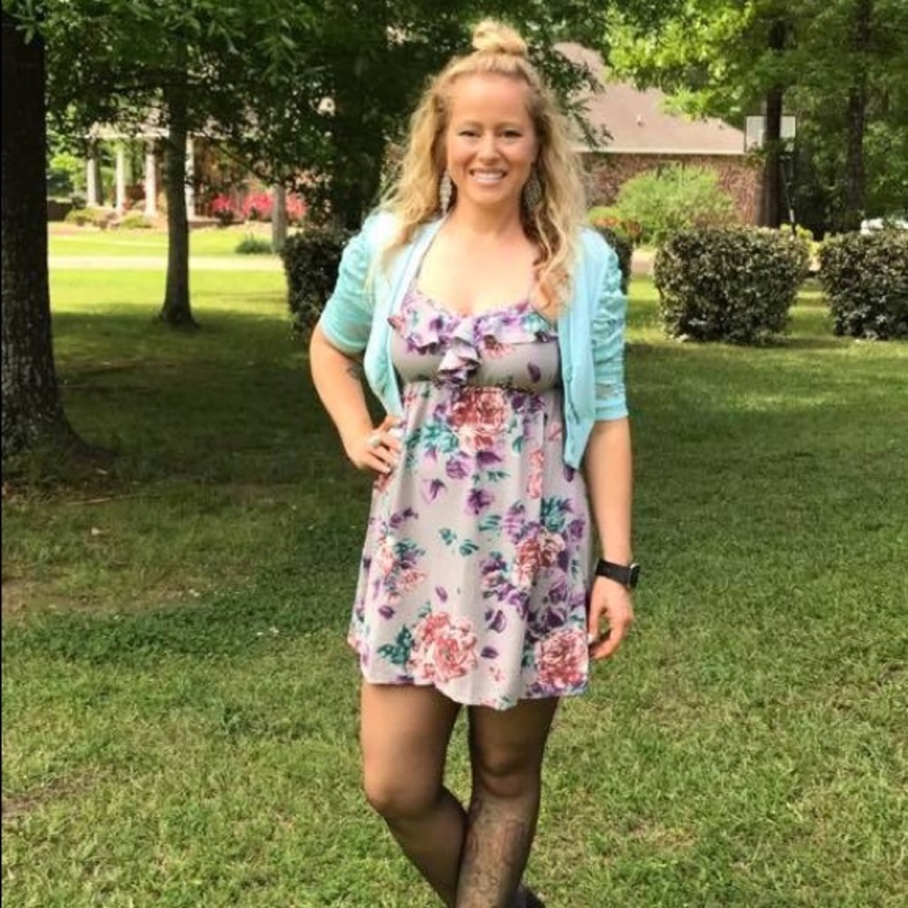 Grey flower Dress